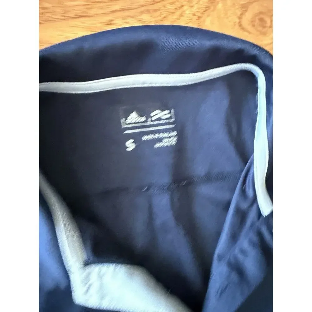 2 Adidas Small Polo Black Shirt Men Sports Logo Casual Golf Stretch Sleeve